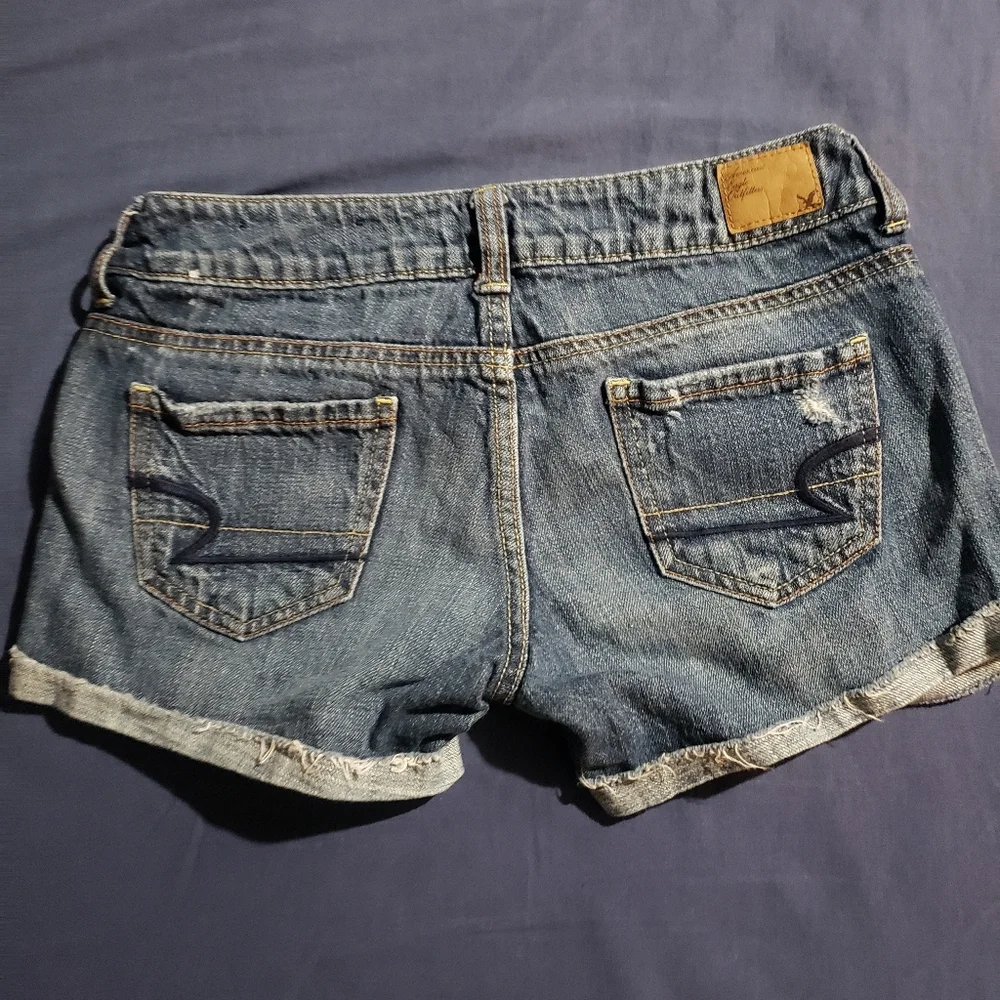 American Eagle dark Blue distressed  shorts - Picture 2 of 6